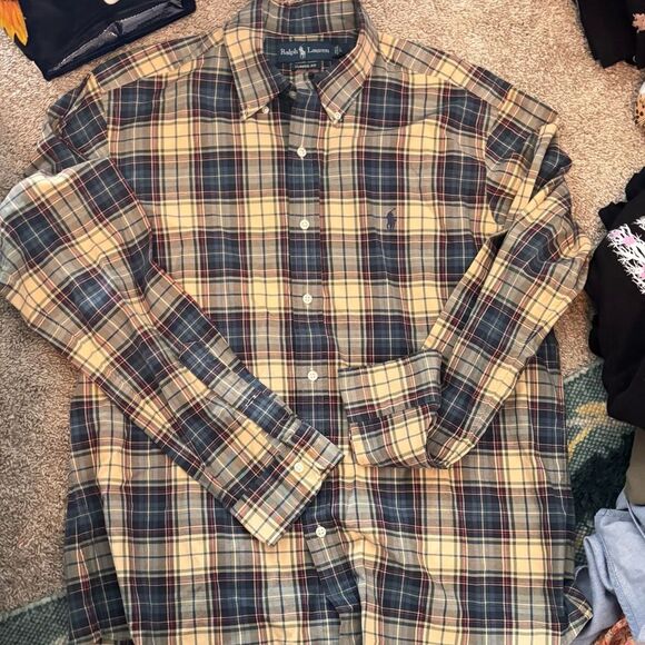 Ralph Lauren Classic Fit Fall Plaid Men's Button Down Oxford Large - Picture 4 of 4